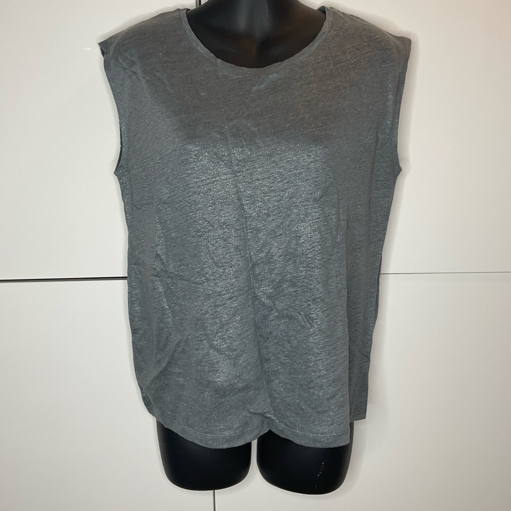 Maje Charcoal grey glitter sparkle Sleeveless shirt Size 1 / small